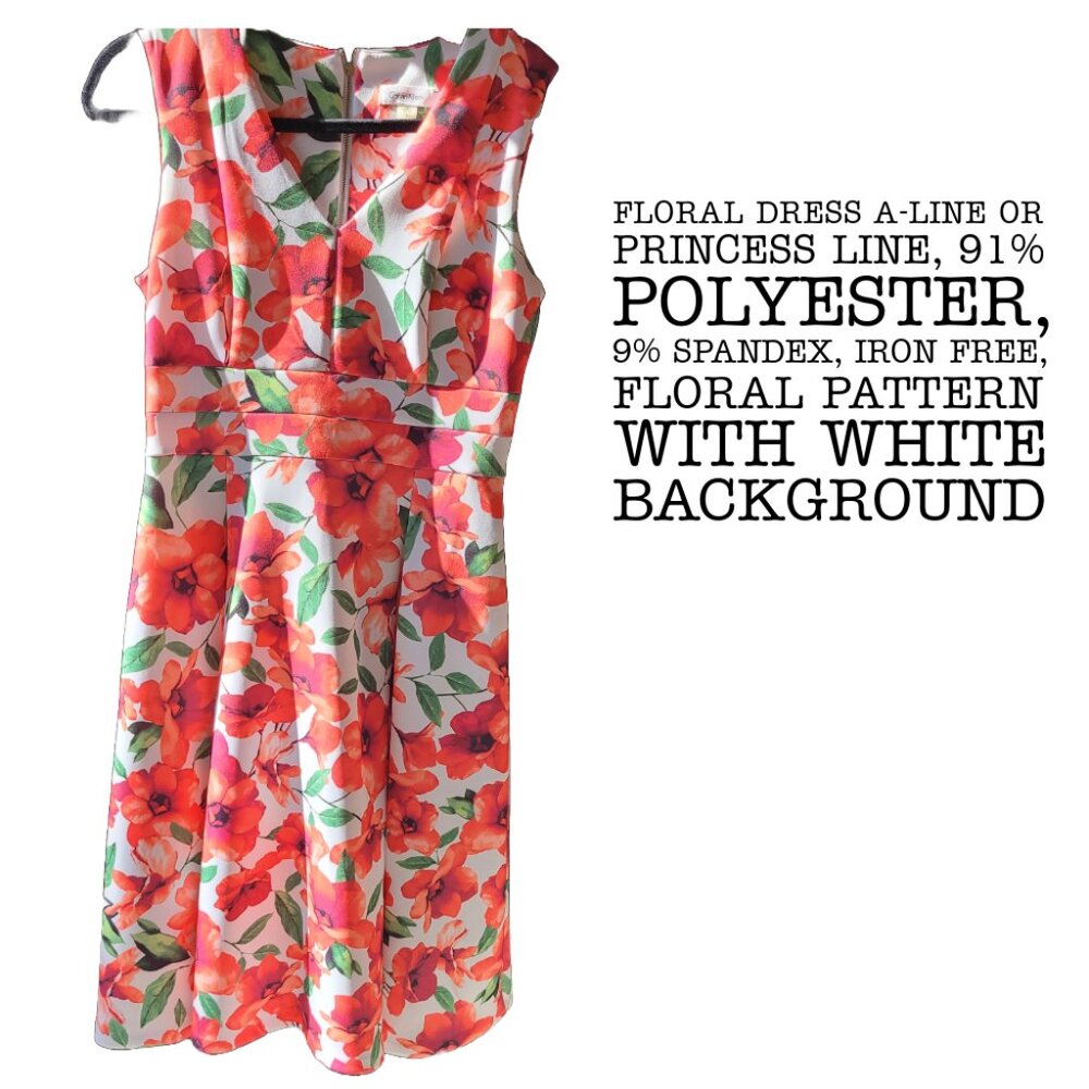 Calvin Klein Floral A-Line Dress – Size 6